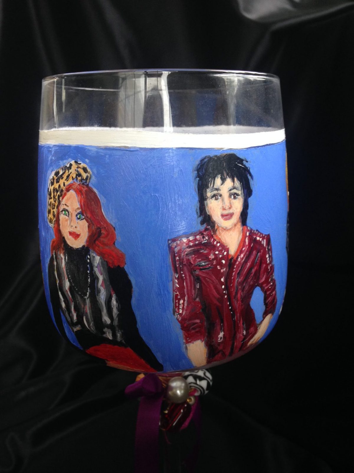 Leopard Hand Painted Wine Glasses 