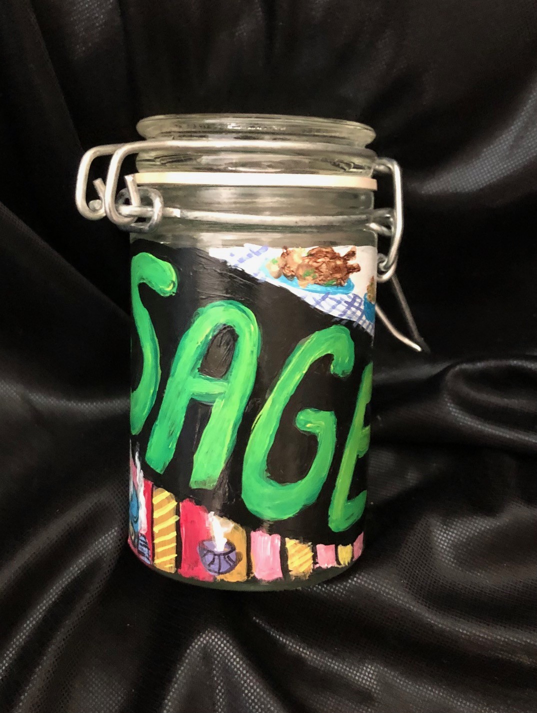 Hand Painted Glass Spice Jar Gift Set of Four. All Jars are Sold Empty. -  STV Designs